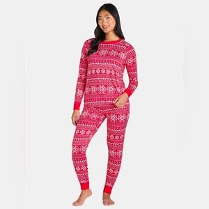 Festive Red Snowflake Women's Pajama Set